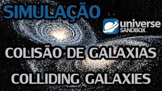 Colisão de Galaxias  Colliding galaxies  Simulação  Simulation [upl. by Aliemaj613]