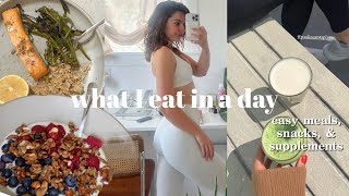 what i eat on a BUSY day  quick easy and healthy meals snacks and supplements [upl. by Edyaw]