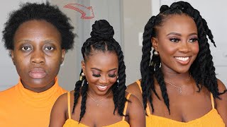 Easiest DIY Jumbo Senegalese Twist on short 4c natural hair  Protective Style Tutorial [upl. by Ajssatan]