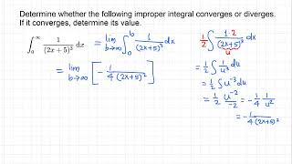 Calc II Improper Integral Example [upl. by Medin]