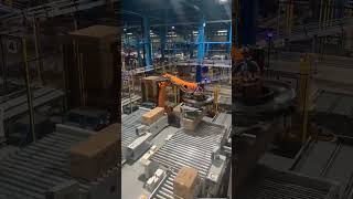 Robot AI packing in warehouse boxes  industrial factory machinery Good Tools amp Easy Work [upl. by Annalise]