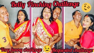 belly pinching challengehusband vs wifevery funny😉comedychallengeviralvideo very hot🔥challenge [upl. by Noelle670]