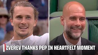 Alexander Zverev to Pep Guardiola You can coach me anytime 😂  Wimbledon on ESPN [upl. by Mell823]