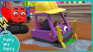 🚧 Sticky Slime Cement Mess 🚜  Digley and Dazey  Kids Construction Truck Cartoons [upl. by Rolfston278]