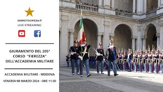 Accademia Militare – Giuramento degli Allievi del 205° Corso “Fierezza” [upl. by Glyn]