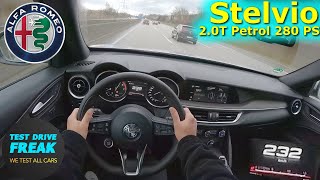 2023 Alfa Romeo Stelvio 20 Turbo Ti Q4 280 PS TOP SPEED AUTOBAHN DRIVE POV [upl. by Eustatius]