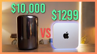 10000 Trash Can Mac Pro vs 1299 M2 Pro Mac mini [upl. by Kilby]