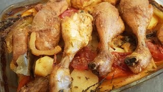 Cuisses de poulet aux pommes de terre et légumes au four recette rapide [upl. by Glasgo]