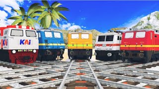 【踏切アニメ】あぶない電車 TRAIN Vs MS PACMAN Vs Nick and Tani 🚦 踏切 Fumikiri 3D Railroad Crossing Animation 2 [upl. by Dodwell112]