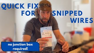 Quick Fix For Damaged Wires  No Junction Box [upl. by Nikolos]