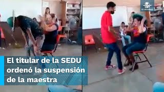 Suspenden a maestra por “perrear” con sus alumnos [upl. by Noffihc]