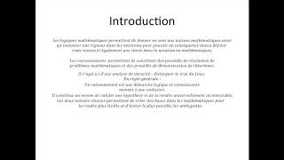 Logiques et raisonnements partie 1  Introduction [upl. by Pomeroy]