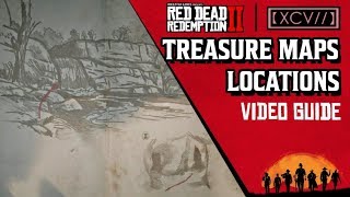 RED DEAD REDEMPTION 2 · ALL TREASURE MAPS Locations Video Guide Explorer Challenge  【XCV】 [upl. by Lehar]