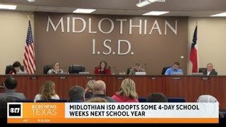 Midlothian ISD adopts some fourday school weeks next year [upl. by Hairehcaz465]