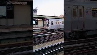 R160 M Train arriving at Hewes St mta train r160 mtrain shorts [upl. by Ecinereb]