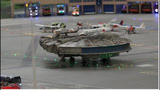 STAR WARS quotThe Millennium Falconquot Lands at the Miniature Airport at Miniatur Wunderlandquot [upl. by Ydnolem626]