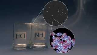 HClNH3NH4Cl  Ammonium chloride smoke under 100000000x microscope [upl. by Adaline]