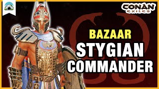 Stygian Commander Set Stygian Armor Weapon amp Clan Emblem  Bazaar Showcase  Conan Exiles [upl. by Hurless]