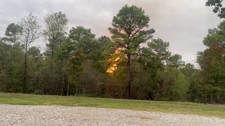 Gas Pipeline Explodes Causing Large Fire at Jessieville Arkansas  Storyful [upl. by Pallaton]