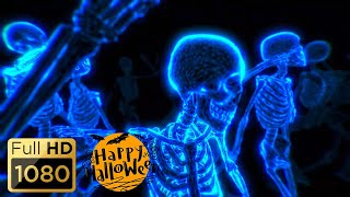 HALLOWEEN PARTY BACKGROUND  Dancing Skeletons Ghost Scary Video Halloween Loop Video No Sounds [upl. by Ayram]