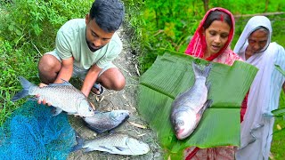 ঘরোয়া পুকুরে বড়শিতে বড় বড় দেশি কাতলা মাছ ধরে লিমুর হাতে কাতলা মাছের রেজালা রান্না  Katla Rezala [upl. by Haraf225]