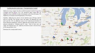 Facility location planning  Example 2  Transportation model [upl. by Enasus]