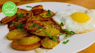 Bratkartoffeln mit Spiegelei zubereiten  So werden sie knusprig [upl. by Lienhard]