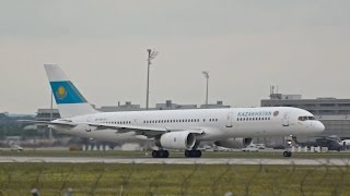 Kazakhstan Boeing 7572M6 UPB5701 departure after G7 Summit Munich Airport [upl. by Eves]