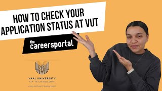 How To Check Your Application Status At VUT  Careers Portal [upl. by Yentihw]