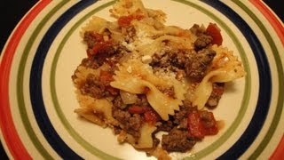 Bow Tie Pasta with Tomatoes and Ground Beef [upl. by Einehpets]