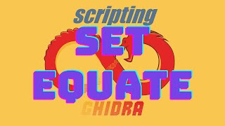 Scripting Ghidra  SetEquate [upl. by Dadelos960]