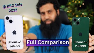 iPhone 14 vs iPhone 13 BBD sale 2023 Full Comparison [upl. by Sirama837]