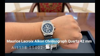 Maurice Lacroix Aikon Chronograph Quartz 42 mm AI1118 SS002 330 1 1 [upl. by Herrle]