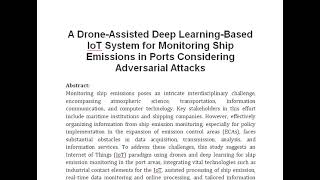 A Drone Assisted Deep Learning Based IoT System for Monitoring Ship Emissions in Ports Considering A [upl. by Innek]