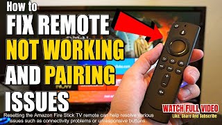 How to Reset Amazon Fire Stick TV Remote  Fire Stick Remote Not Working [upl. by Deraj]