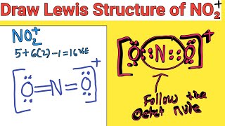 How to draw the Lewis structure of NO2  Nitronium ion [upl. by Marve917]