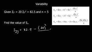 Variability Sxx Syy and Sxy [upl. by Zack192]