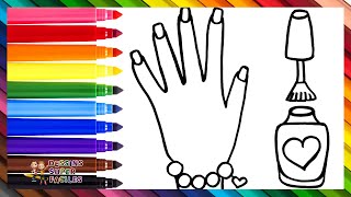 Dessiner et Colorier une Main avec du Vernis à Ongles 💅🖐️🌈 Dessins pour Enfants [upl. by Kaja]