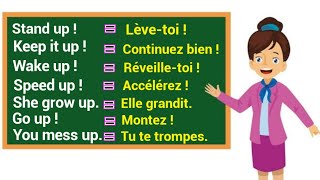 12 Phrases simples en Anglais terminées par quotupquot  Anglais Débutants [upl. by Deeann]