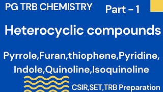 Heterocyclic compounds Part 1  Pyrrole Thiophene FuranTRBCSIRSET Chemistry in Tamil [upl. by Elleinnad714]