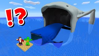 JJ and Mikey in The BLOOP MONSTER vs SEA EATER CHALLENGE in Minecraft  Maizen Minecraft [upl. by Porty567]