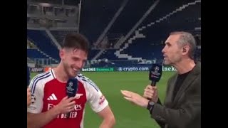 Declan Rice Post Match Interview Atalanta vs Arsenal 00 [upl. by Millman]