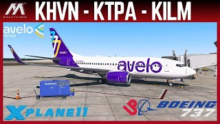 XPlane 11 Live  Avelo Virtual Ops  Level Up 737  KHVNKTPAKILM [upl. by Ahsikram]