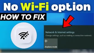 Fix WiFi option Not showing in Windows 10 [upl. by Inger156]