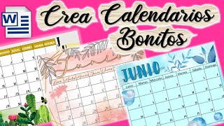 COMO HACER CALENDARIOS BONITOS EN WORD✨ COMO INSERTAR CALENDARIO EN WORD💖 FÁCIL Y RÁPIDO✅ [upl. by Janifer476]