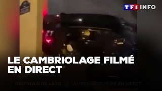 Boutique de luxe à Paris attaquée à la voiturebélier  le cambriolage filmé en direct｜TF1 INFO [upl. by Nilekcaj]