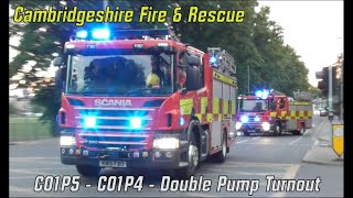 Double Turnout Cambridgeshire Fire amp Rescue Turnout From Cambridge Station [upl. by Primrose]