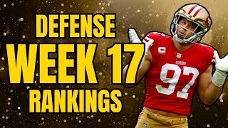 Top 18 Defense Rankings amp Tiers  Week 17 Fantasy Football [upl. by Germann]