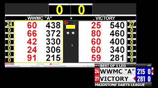 Wateringbury Club quotAquot vs Victory  Maidstone Darts League Div 1  131124 [upl. by Oilegor]