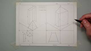 Assonometria isometrica di un prisma a base trapezoidale [upl. by Ymas]